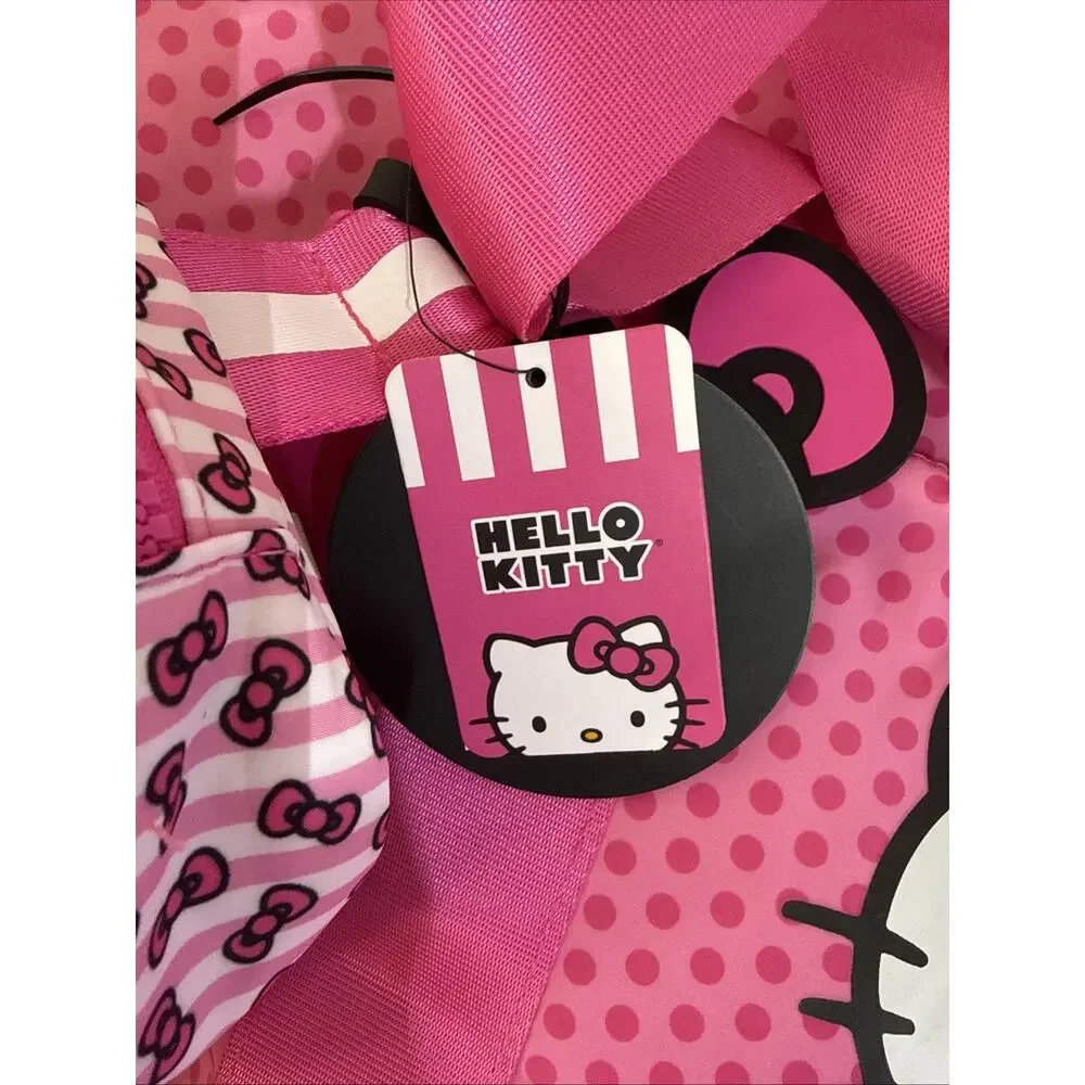 Sanrio Hello Kitty Pink Tote Travel Large Weekender Luggage Hip Bag Tag 3 Piece